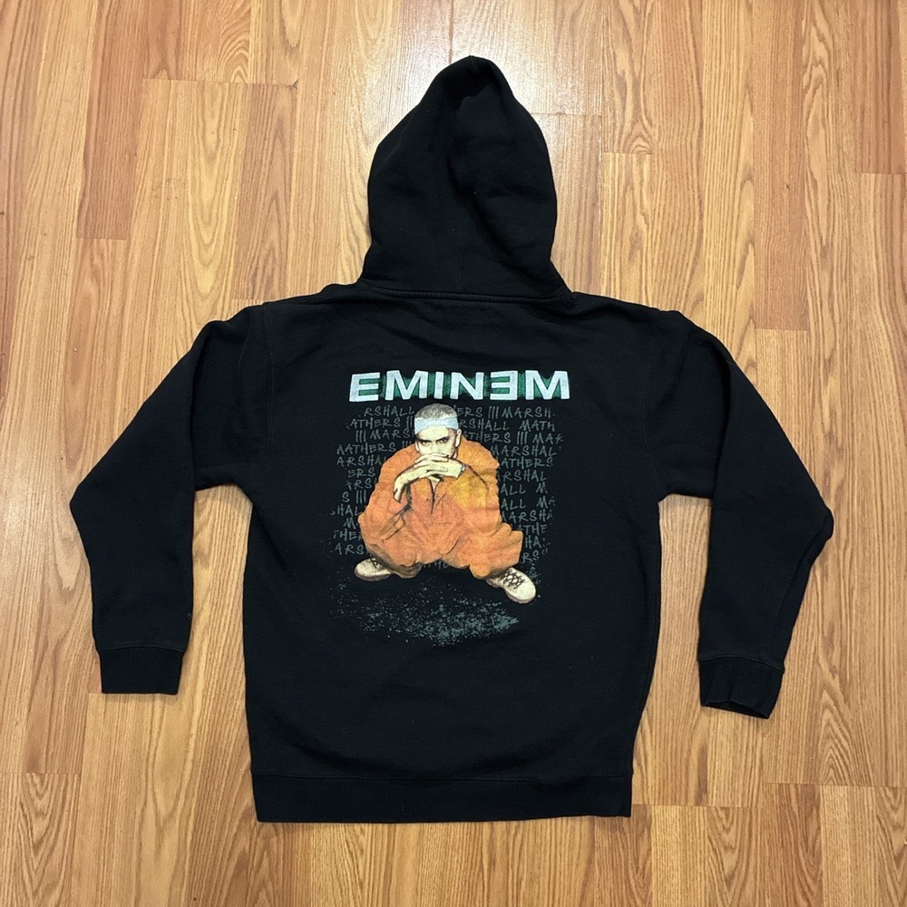 Eminem Orange Jumpsuit Hoodie Black Adult Size Medium 2000's Tour Sold Out Rare!